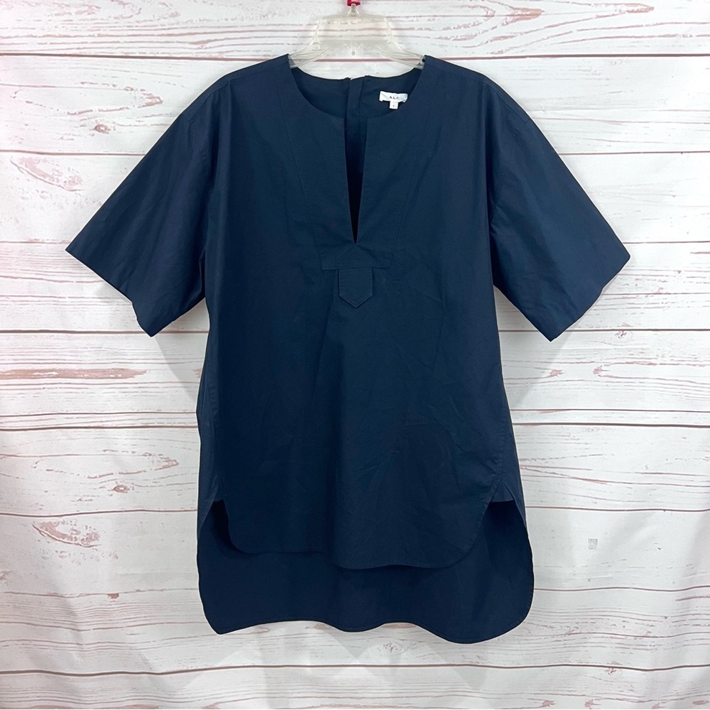 NWOT A.L.C 100% Cotton Short Sleeve Black Tunic Top